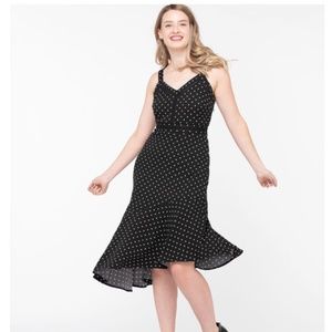 ASYMMETRIC HEM MIDI DRESS